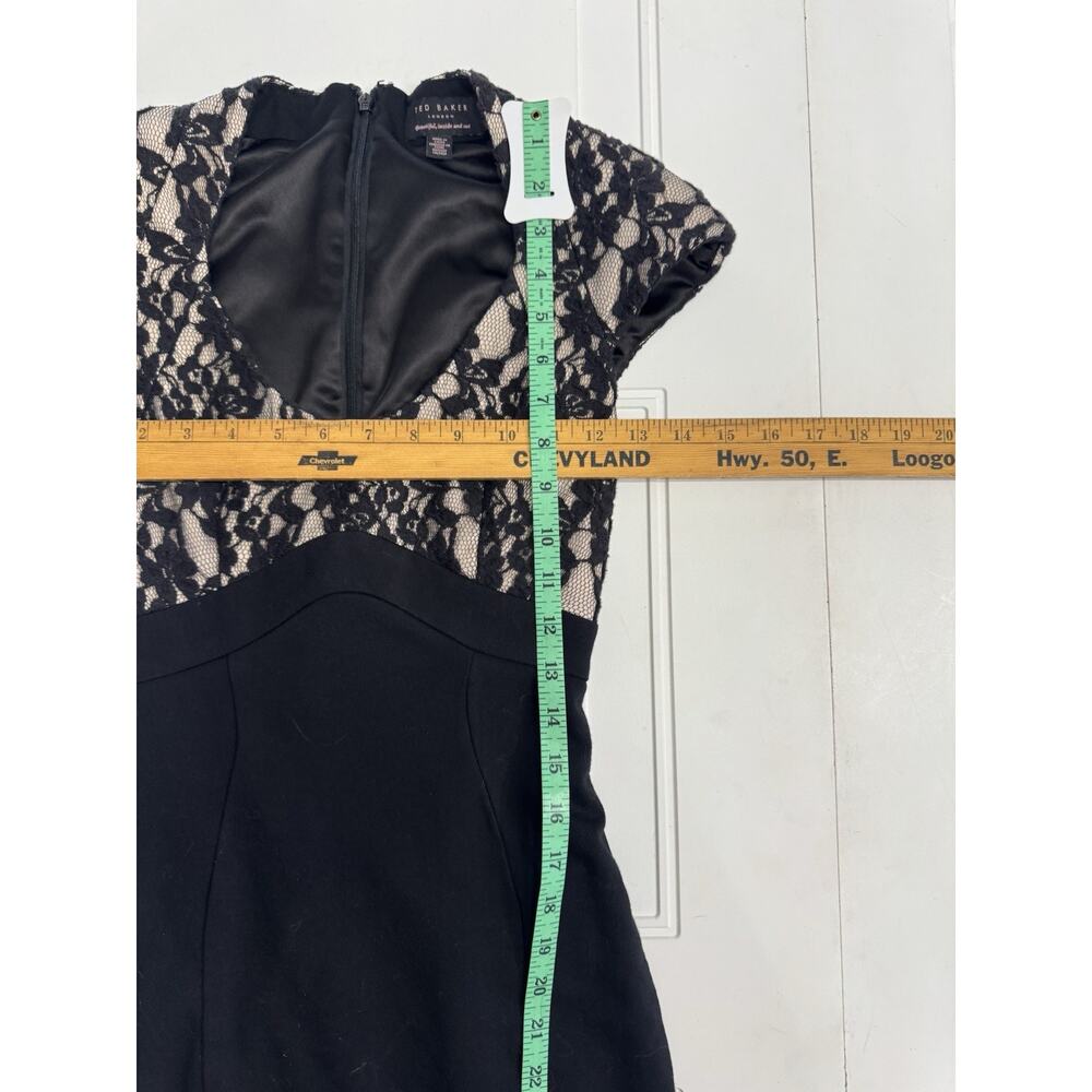 Ted Baker London Briony Black Nude Lace Top Bodycon Mini Dress Size 0 - Picture 3 of 7
